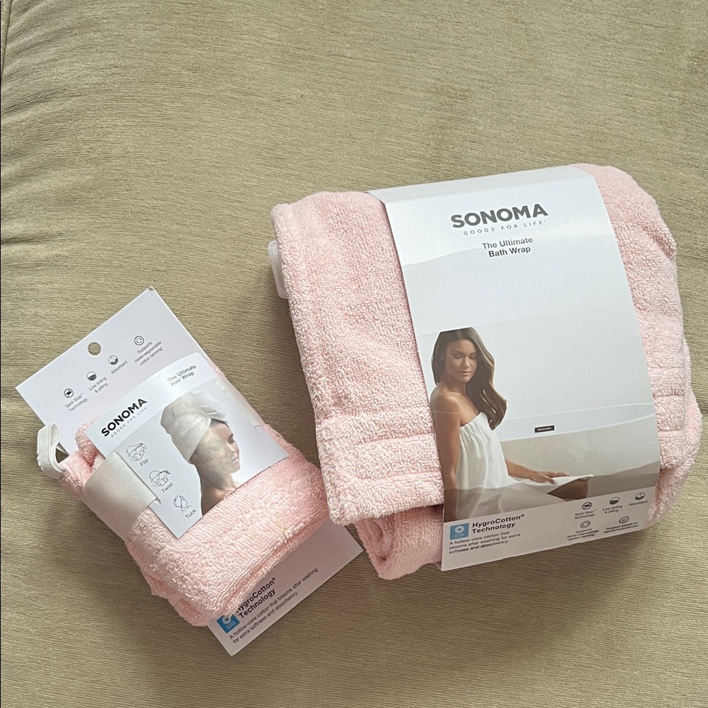 Sonoma Soft Pink Towel and Wrap Set